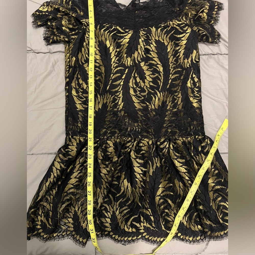 Juicy Couture Petrel Lurex Black Lace Mini Dress - Women, XS/2 - Picture 7 of 8